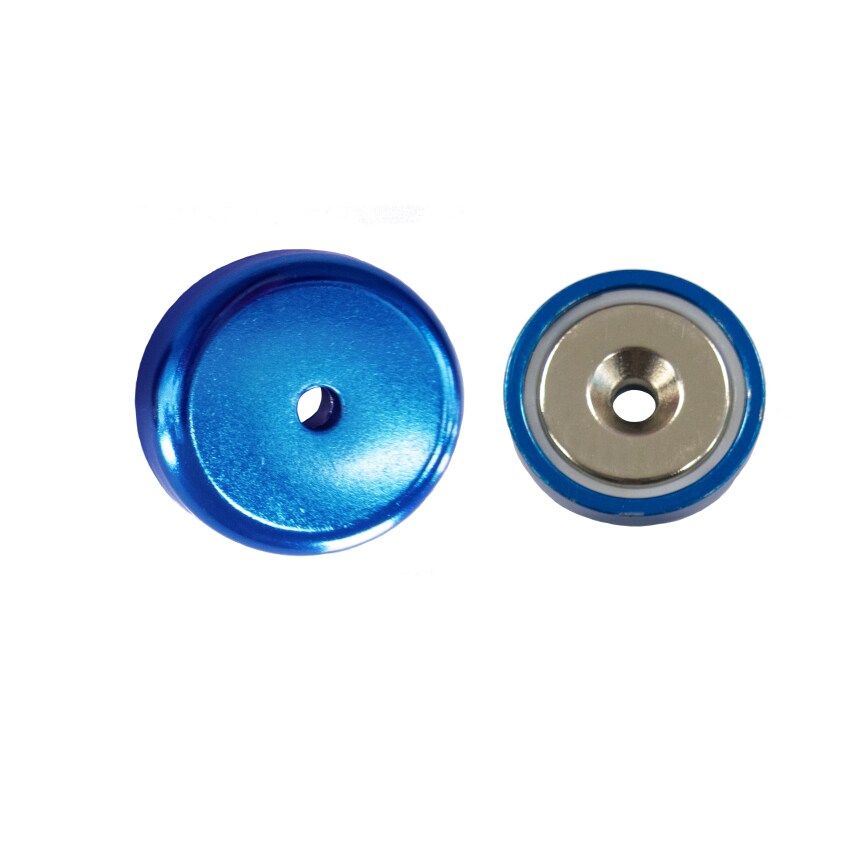 E1105/Neo/B Neodymium Pot Magnet 48.0 x 11.0mm Pull Force 75kg Blue