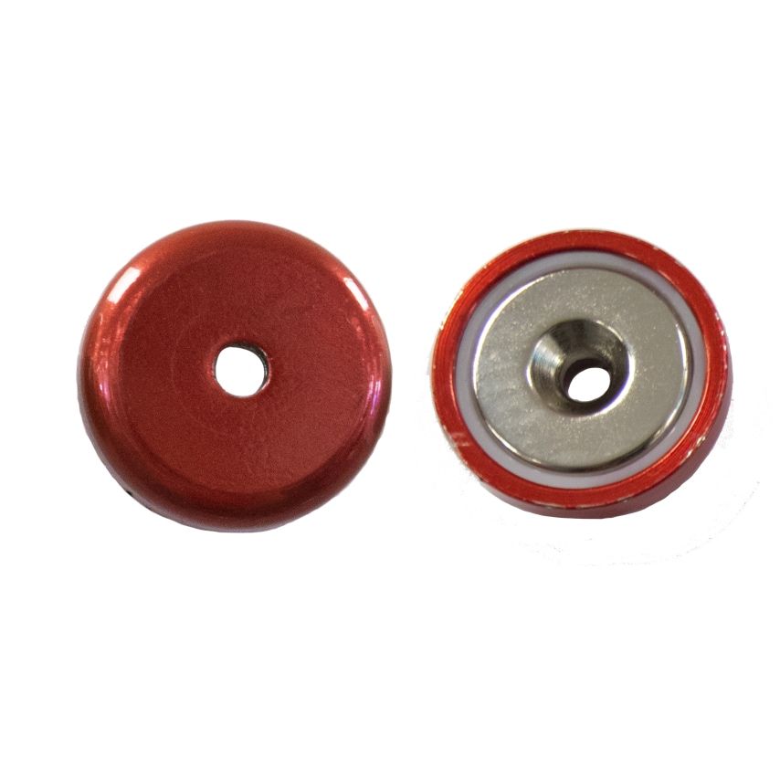 E1105/Neo/R Neodymium Pot Magnet 48.0 x 11.0mm Pull Force 75kg Red
