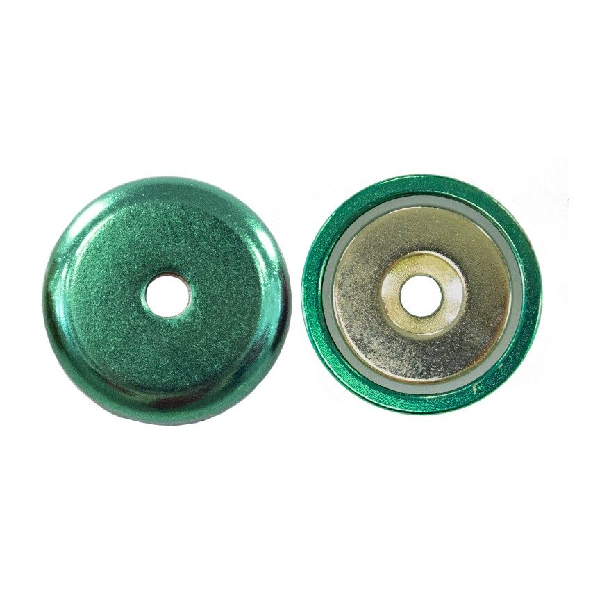 E1106/Neo/G Neodymium Pot Magnet 60.0 x 15.0mm Pull Force 135kg Green