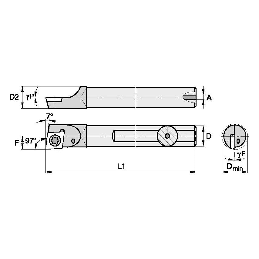 E25MSC7DR12 S Clamping Boring Bar D0.16 L6