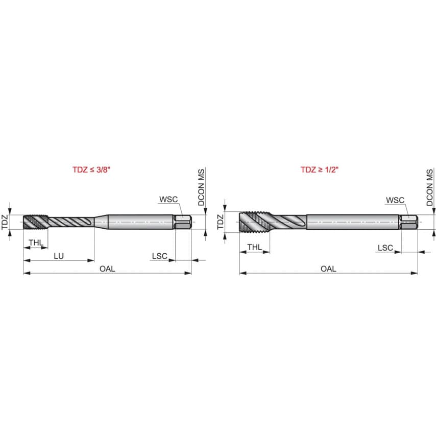 E398 1/4 UNF HSS-E-PM TICN 6HX Spiral Flute Tap DIN 371/6