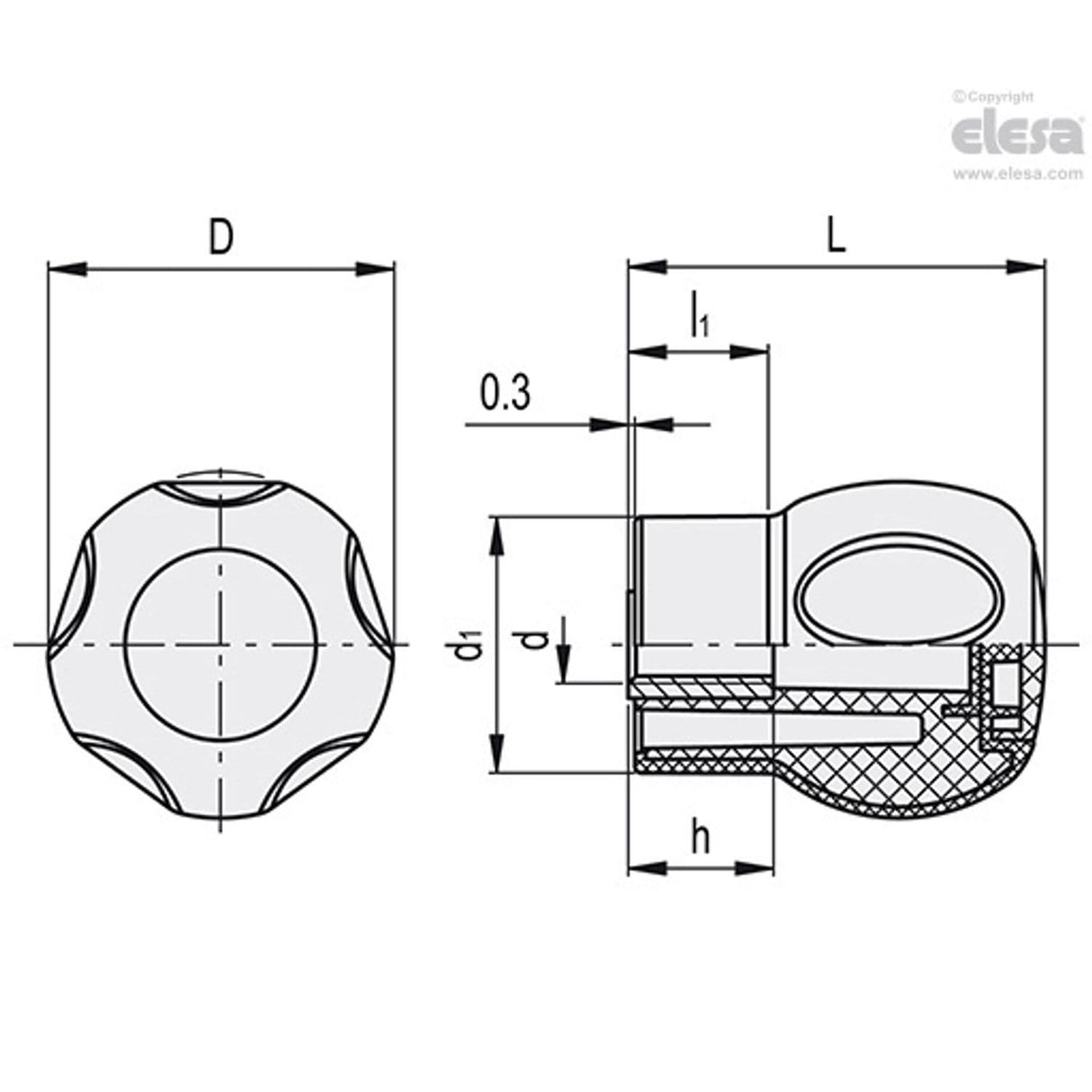 EBK-C SOFT Fixed ball handles with lobes Soft-touch technopolymer EBK.43 B-M10-C-SOFT-C3