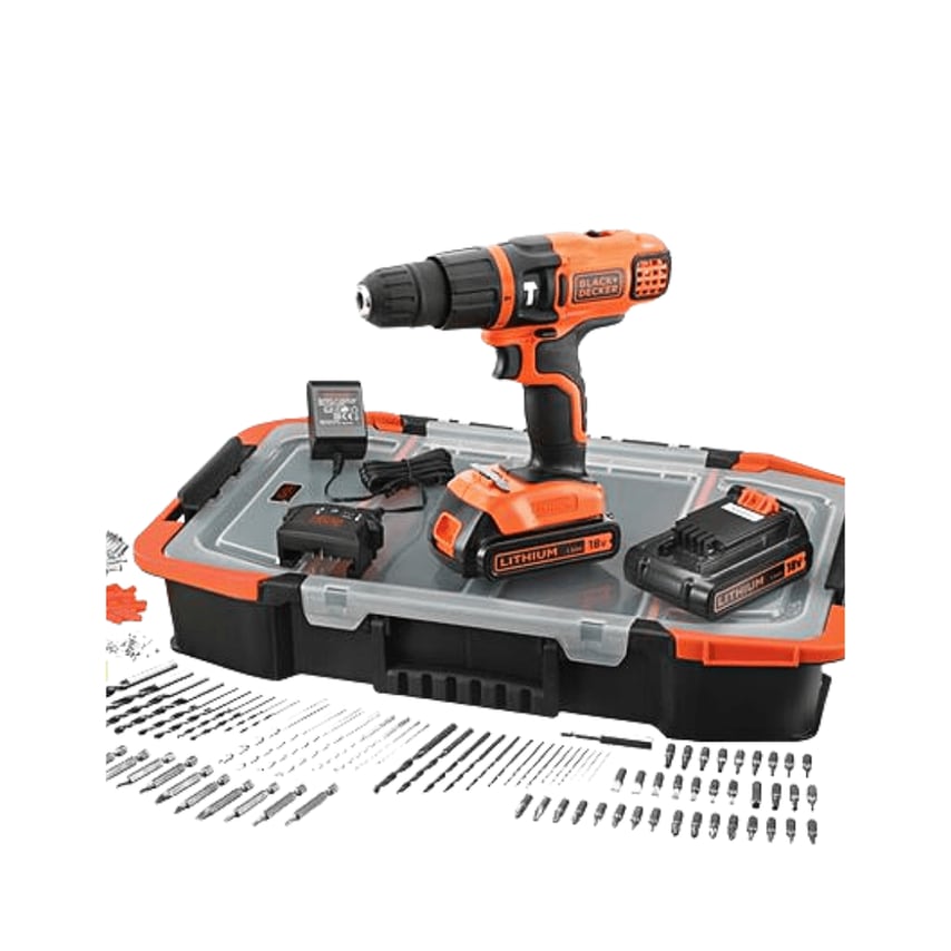 EGBL188BAST Combi Drill 18V 2 x 1.5Ah Li-ion + Accessory Set