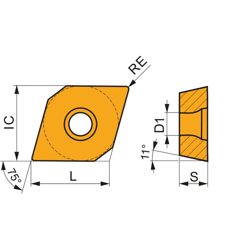 EPMT 050202E-NF2 T9415 Turning Insert - Positive
