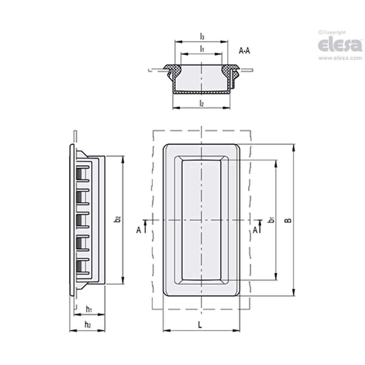 ERB-PF Vertical tubular handles for snap-in assembly technopolymer White colour ERB.115-PF-CLEAN