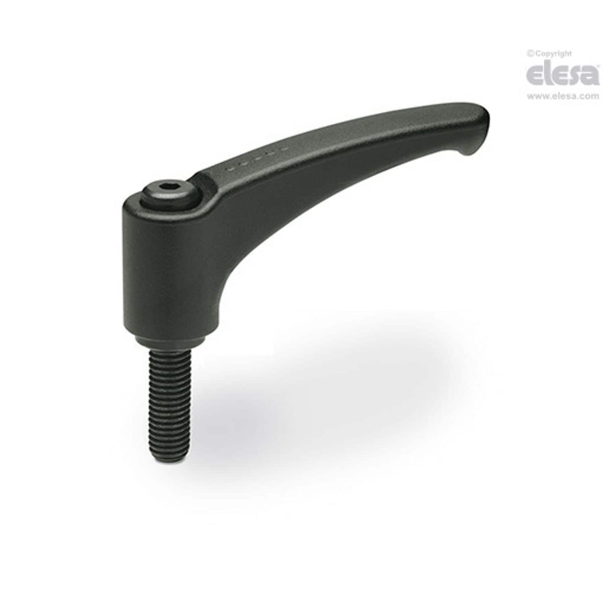 ERM Adjustable handles Zinc alloy steel or stainless steel clamping element Black-oxide steel clamping element threaded screw ERM.63 p-M6x25-C6