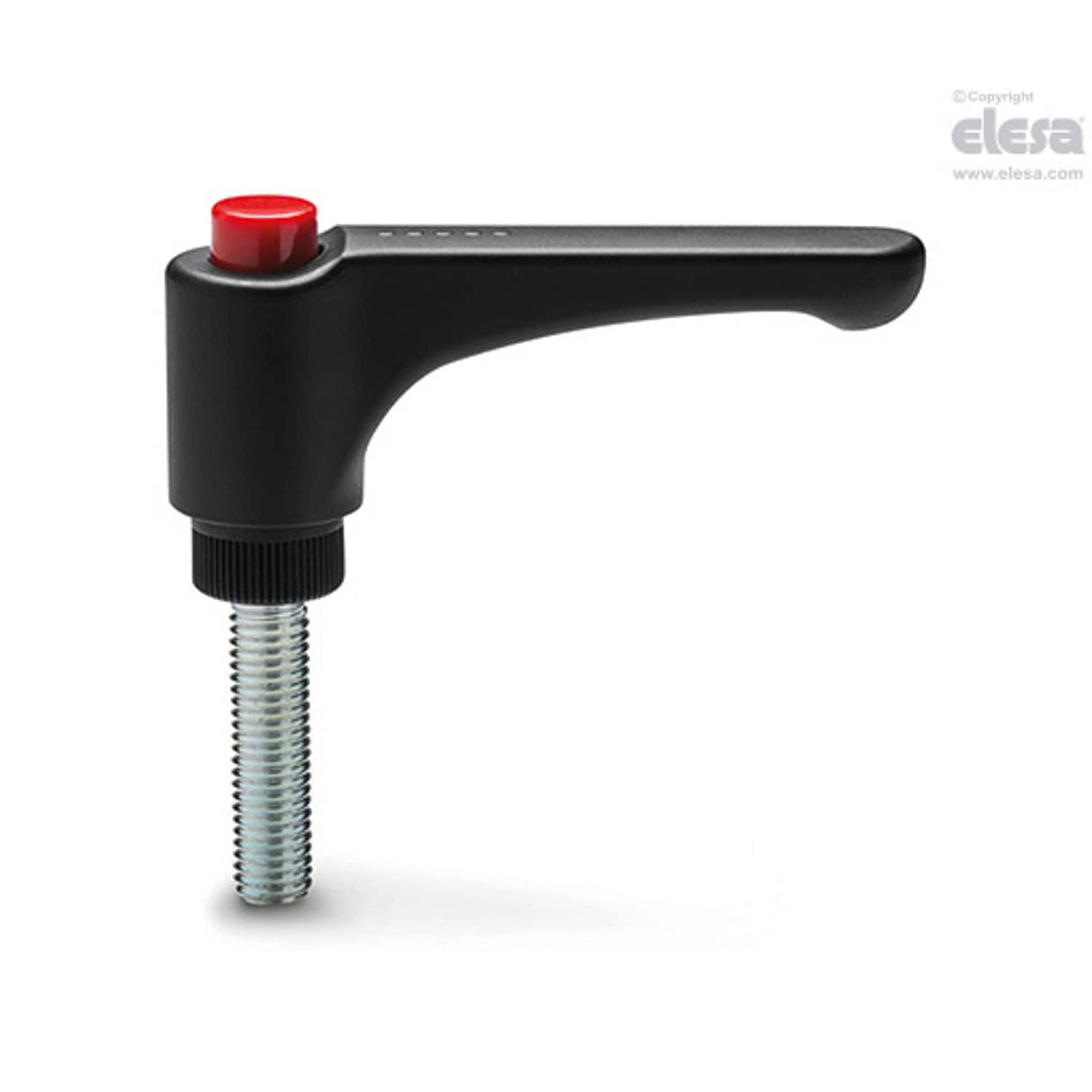 ERW Adjustable handles Flat lever technopolymer Zinc-plated steel threaded stud ERW.63-p-M8x25-C5