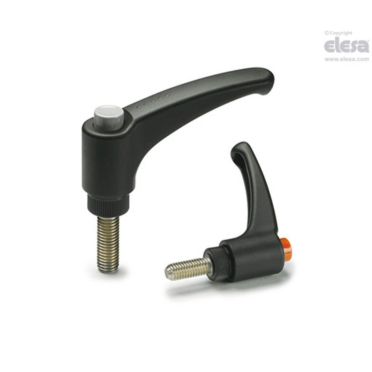 ERX Adjustable handles Technopolymer Stainless steel threaded stud ERX.78 SST-p-M8x30-C17