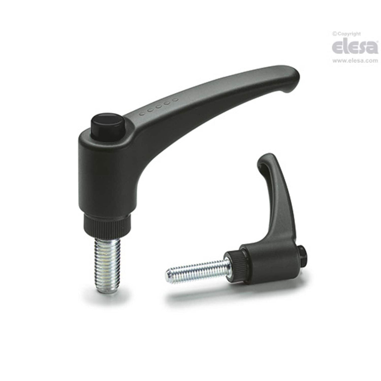 ERX Adjustable handles Technopolymer Zinc-plated steel threaded stud ERX.63 p-M8x70-C1