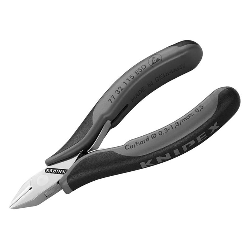 ESD Electronics Diagonal Cutters - Pointed Head Small Bevel 115mm KPX7732ESD