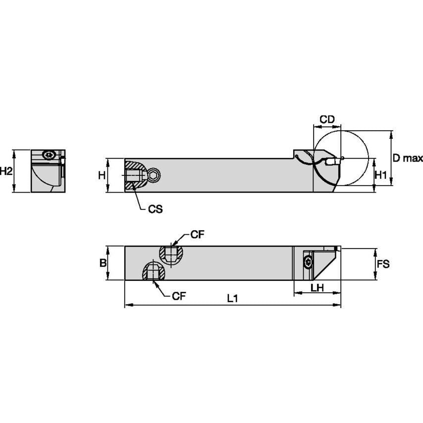 EVSCFR1212K1F10 Evolution Holder W12, 0MM L125,