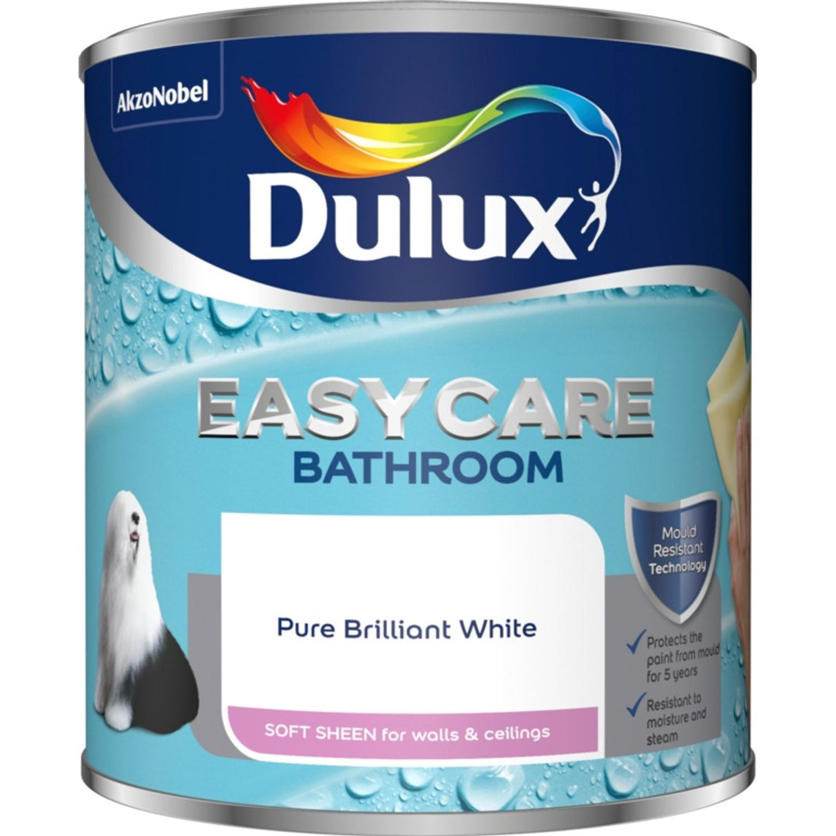 Easycare Bathroom Soft Sheen Paint 1 Litre Pure Brilliant White