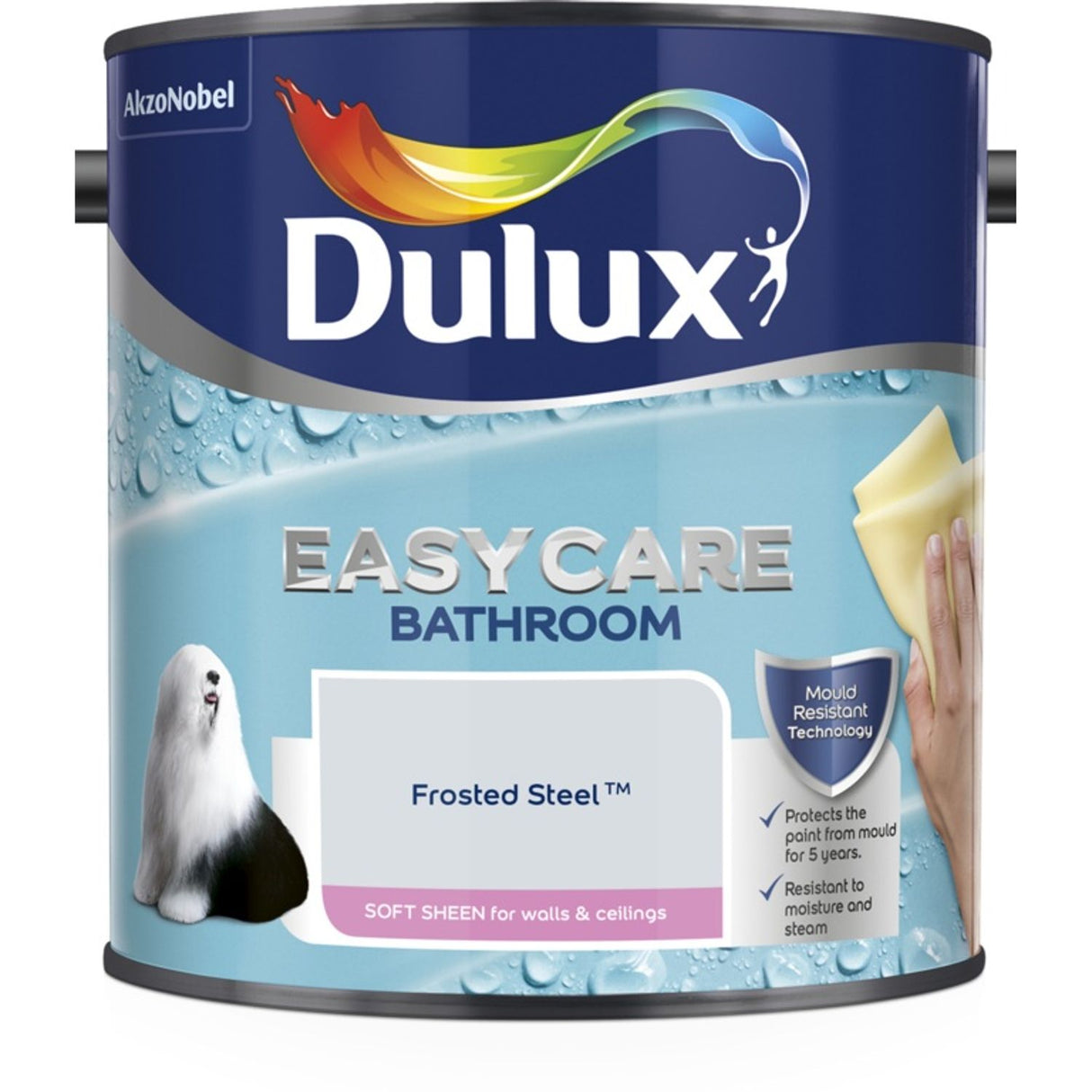 Easycare Bathroom Soft Sheen Paint 2.5 Litre Frosted Steel