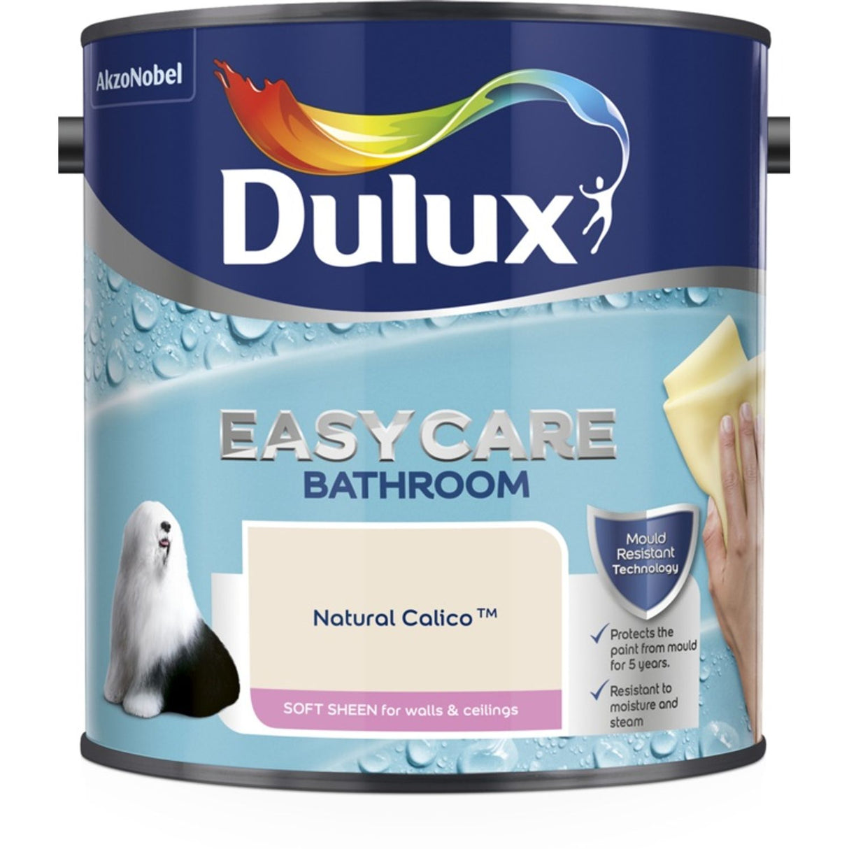 Easycare Bathroom Soft Sheen Paint 2.5 Litre Natural Calico