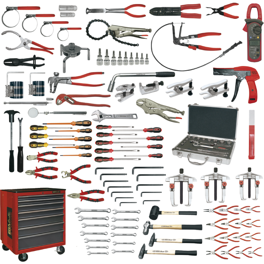 "Egauto" Set of 126 Pieces with Roller Cabinet