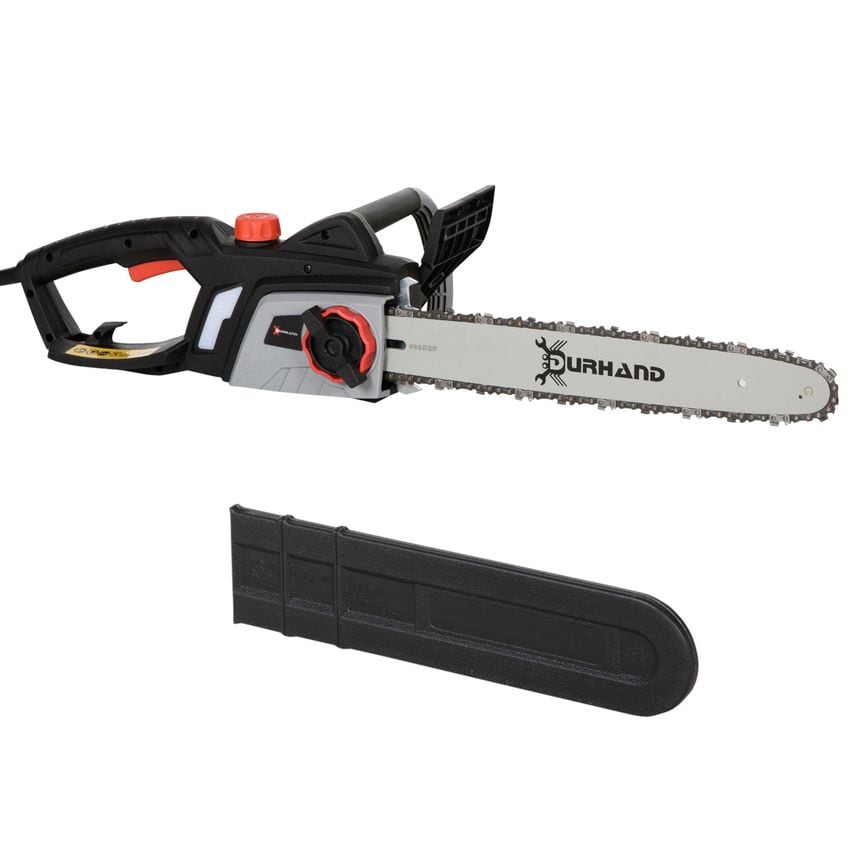 Electric Chainsaw with Double Brake, Tool-Free Chain Tensioning, Auto Lubrication
