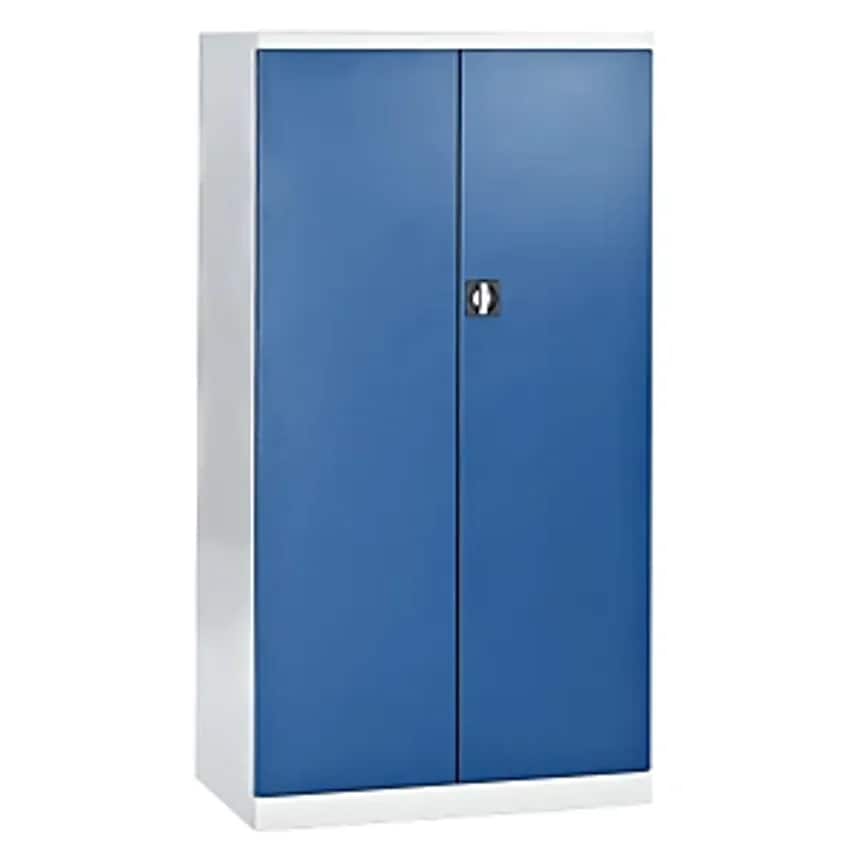 Empty Tool Cupboard Housings, Inside Of Doors With Perforations, Blue Doors