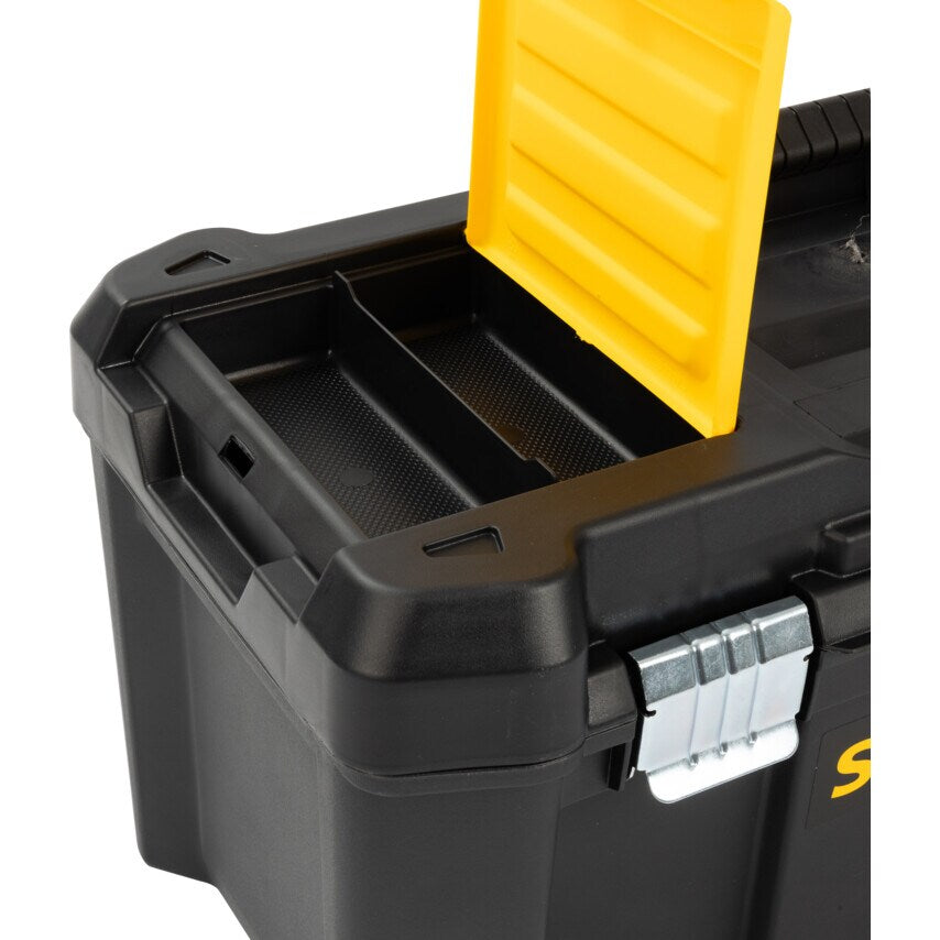 Essential 19" Plastic Tool Box with Metal Latches