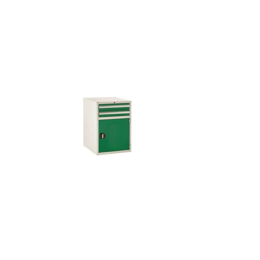 Euroslide 2 Drawer (2X100mm) & Cupboard (1X500mm) Green
