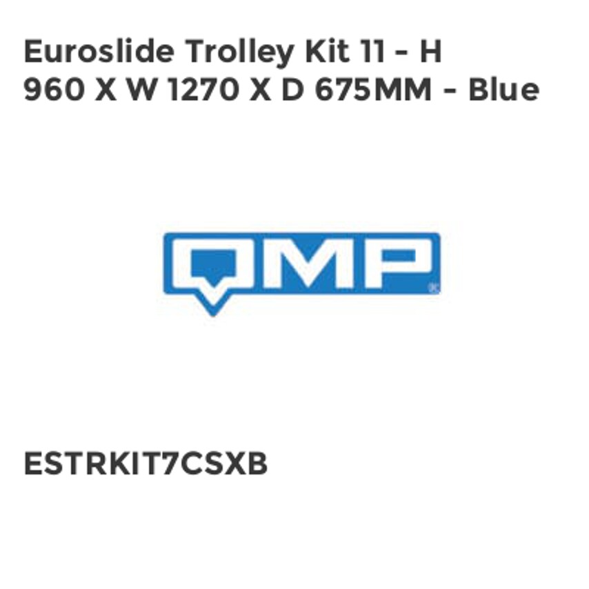 Euroslide Trolley Kit 11 - H 960 X W 1270 X D 675mm - Blue