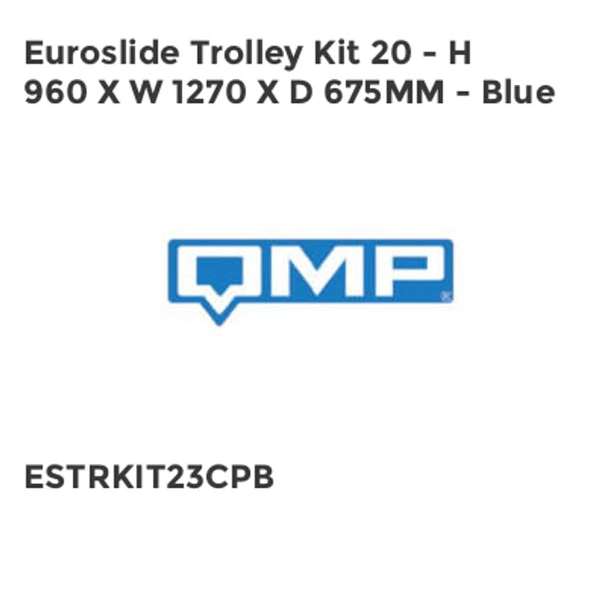 Euroslide Trolley Kit 20 - H 960 X W 1270 X D 675mm - Blue