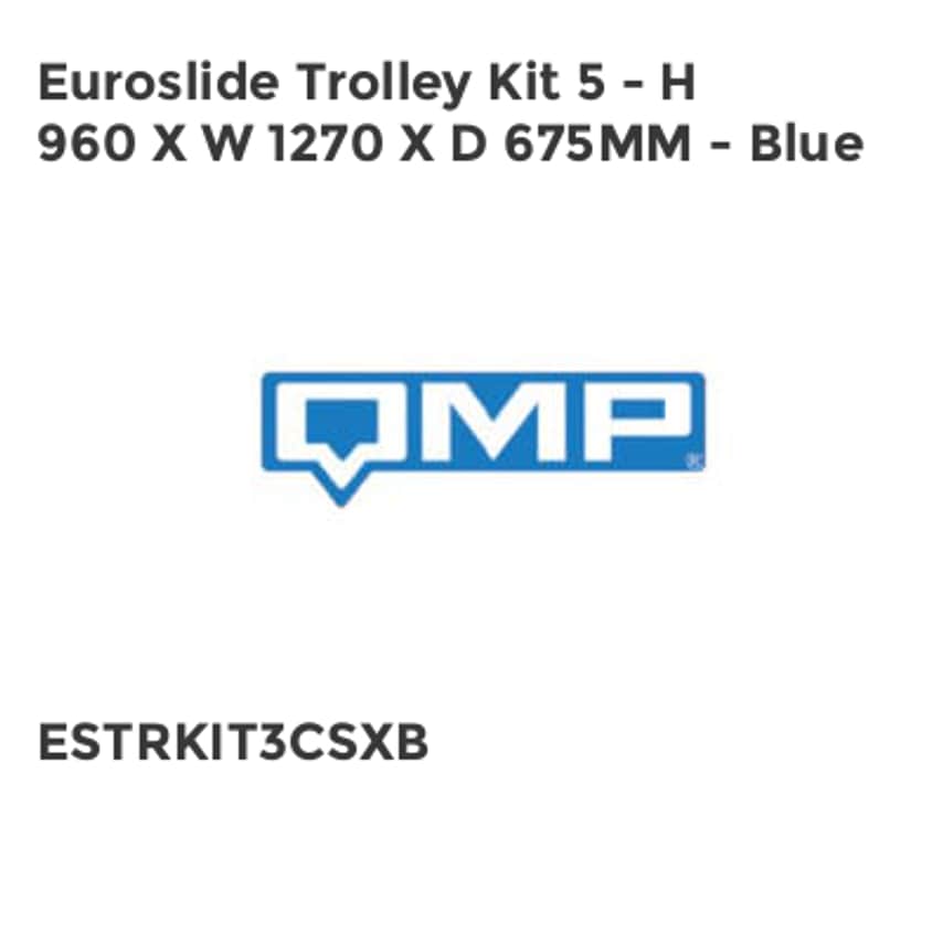 Euroslide Trolley Kit 5 - H 960 X W 1270 X D 675mm - Blue