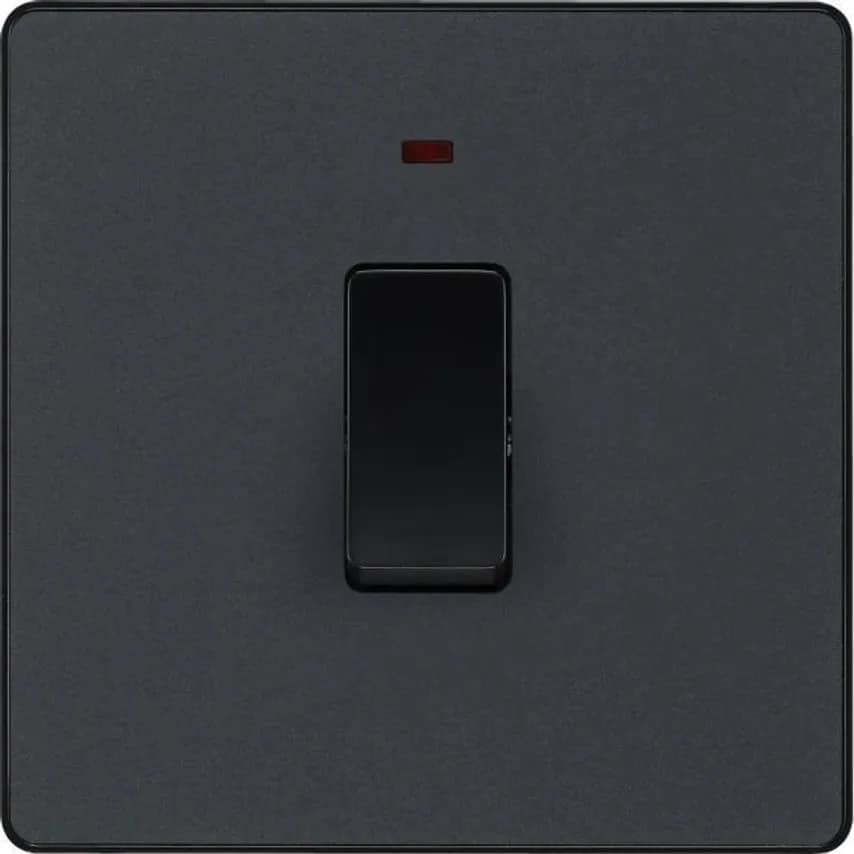 Evolve 1Gang 20A Double Pole Siwth with LED Matt Grey/black