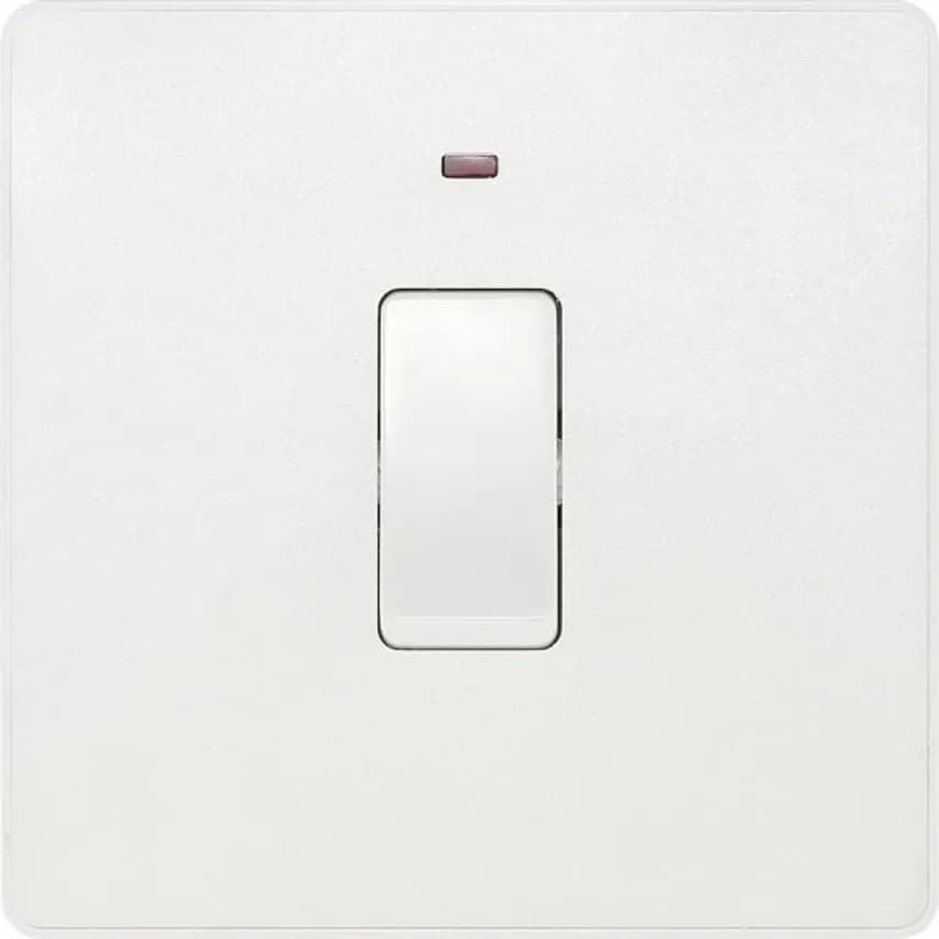 Evolve 1Gang 20A Double Pole Siwth with LED Pearlescent White