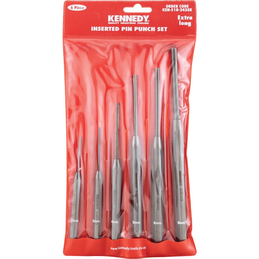 Ex/Length Inserted Pin Punches 6 Piece Set