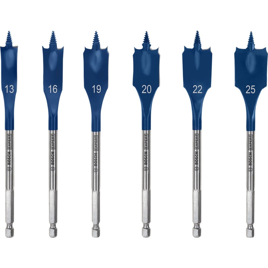 Expert Selfcut Speed Spade Drill Bit Set - 13/16/19/20/22/25MM
