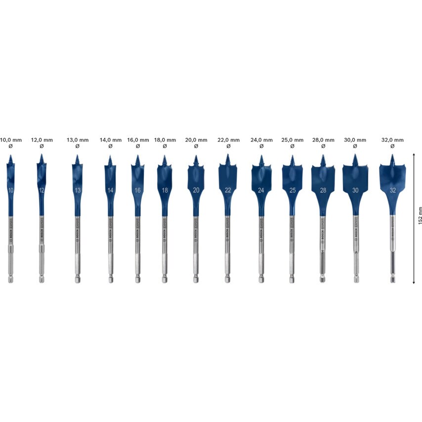 Expert Selfcut Speed Spade Drill Bit Set - 13 Piece