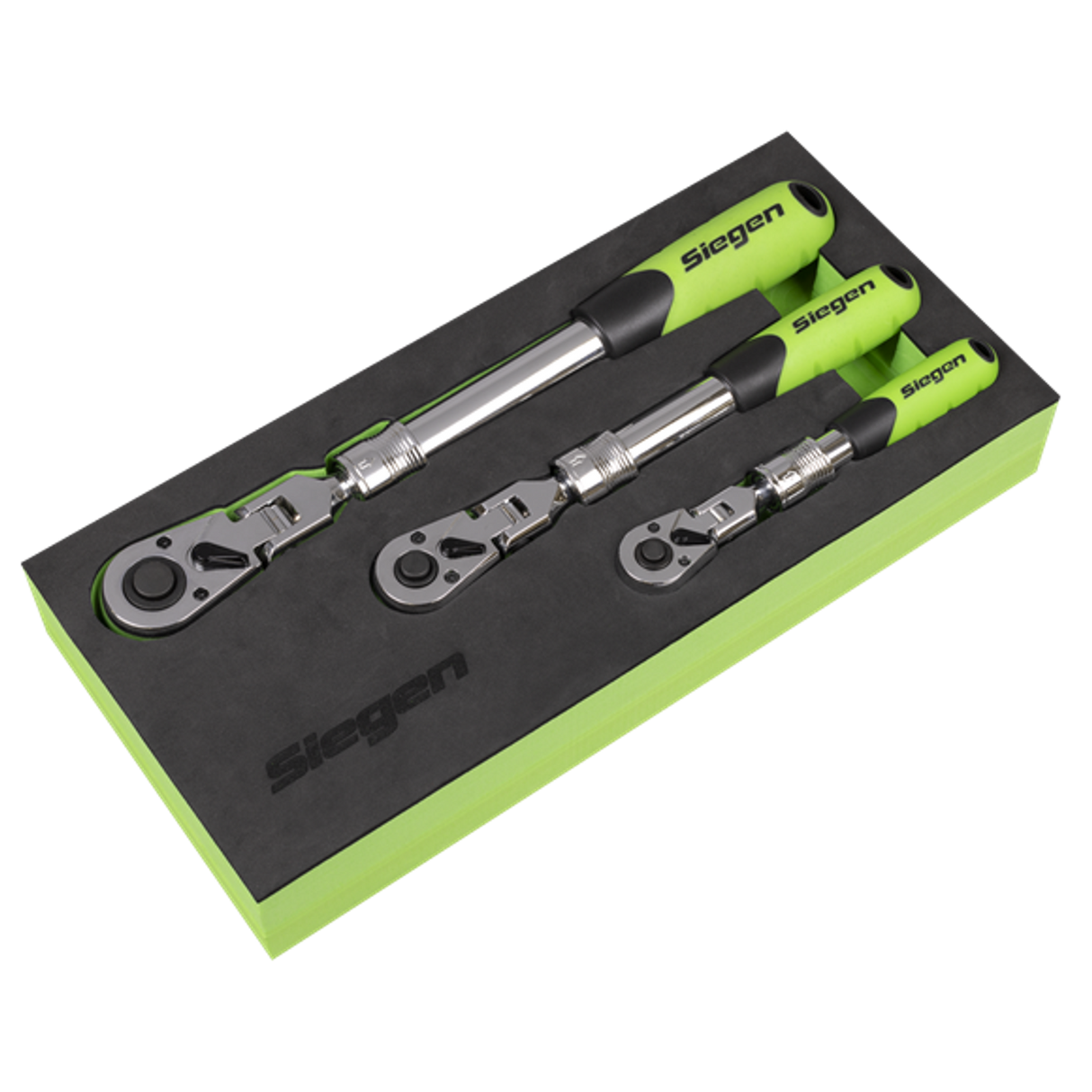Extendable Flexi-Head Ratchet Wrench Set - 3 Piece