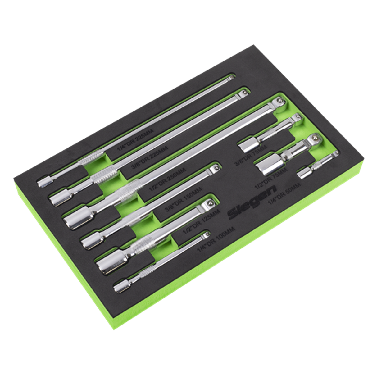 Extension Bar Set 1/4in, 3/8in & 1/2inSq Drive 9 Piece