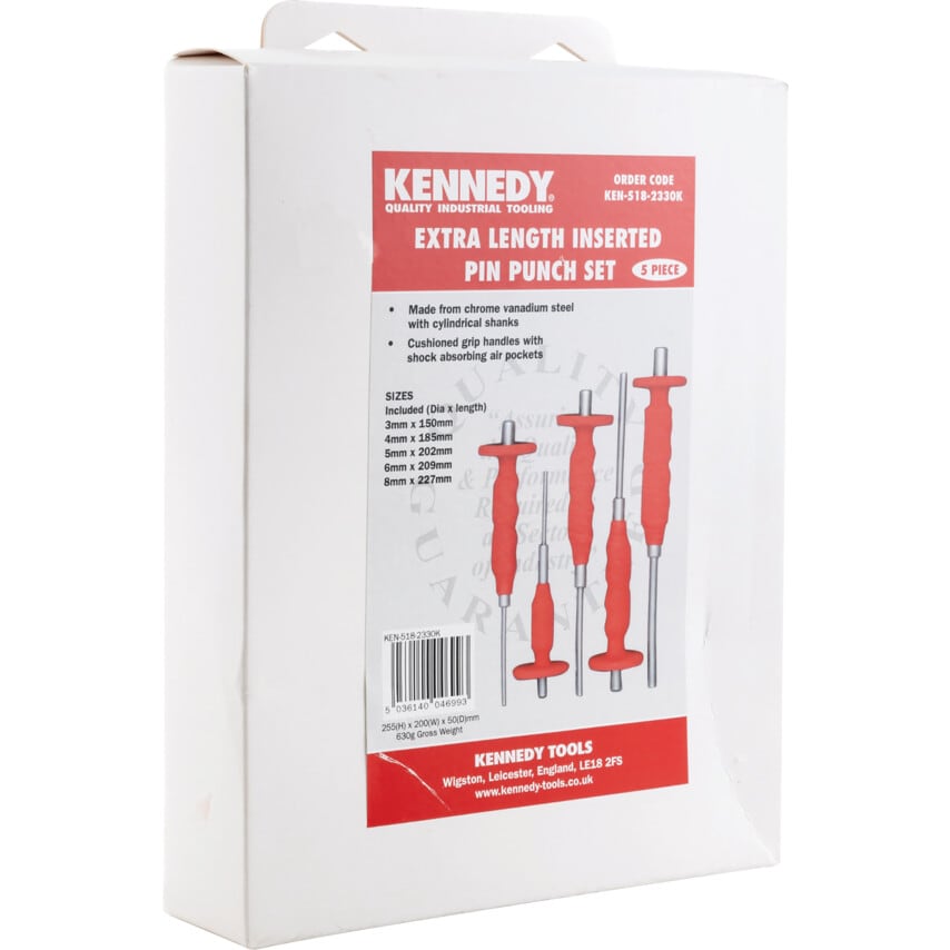 Extra Length Inserted Pin Punch Set (5 Piece)