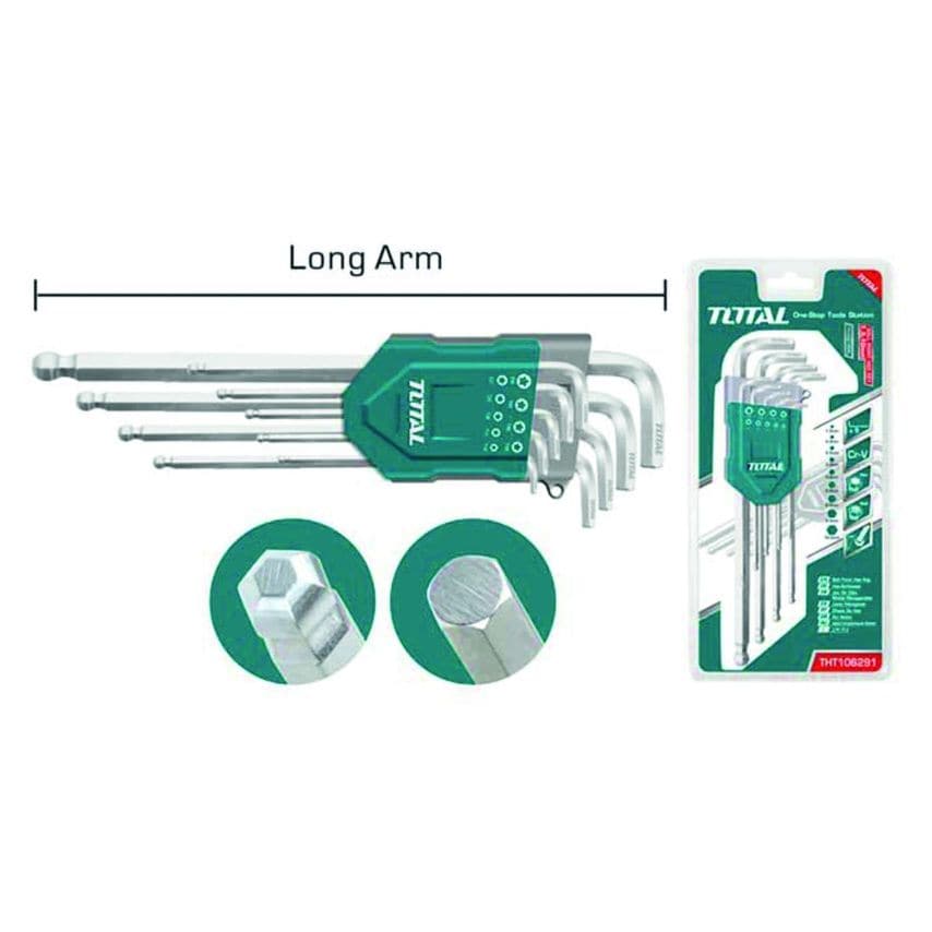 Extra Long 9 Piece Ball Point Hex Key Set - THT106292