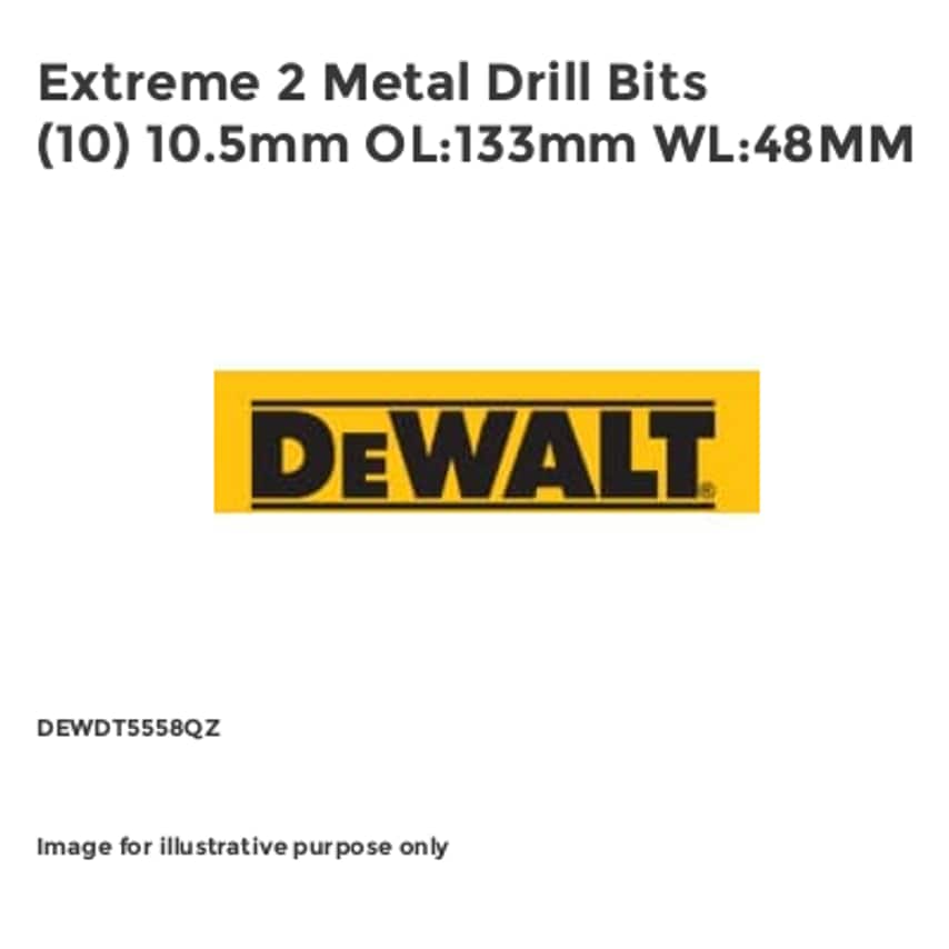 Extreme 2 Metal Drill Bits (10) 10.5mm OL:133mm WL:48MM