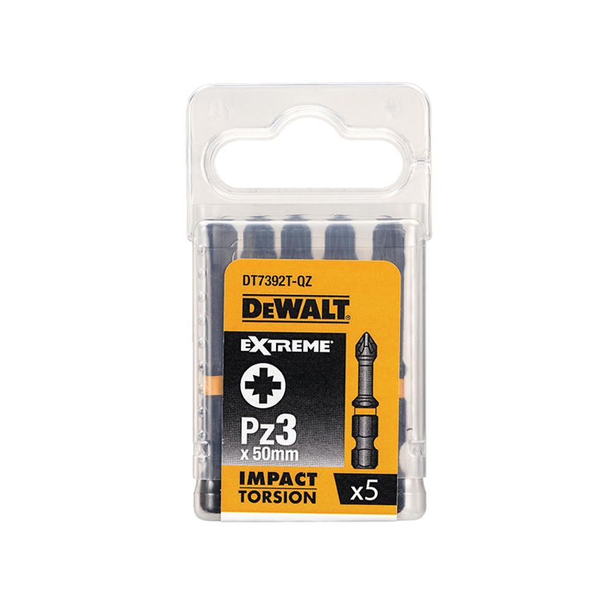 Extreme Impact Torsion Bits PZ3 x 50mm (Pack 5) DEWDT7392TQZ