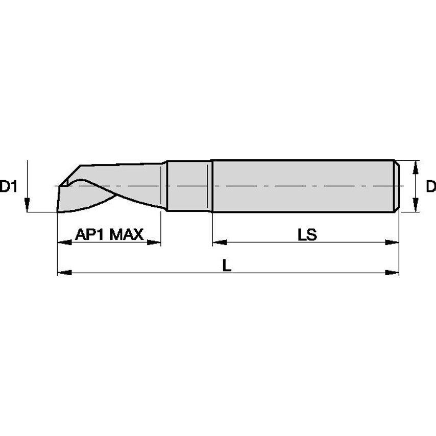 F1AA0800AWM30 Solid Carbide Peripheral End Mill B D=8 Z=