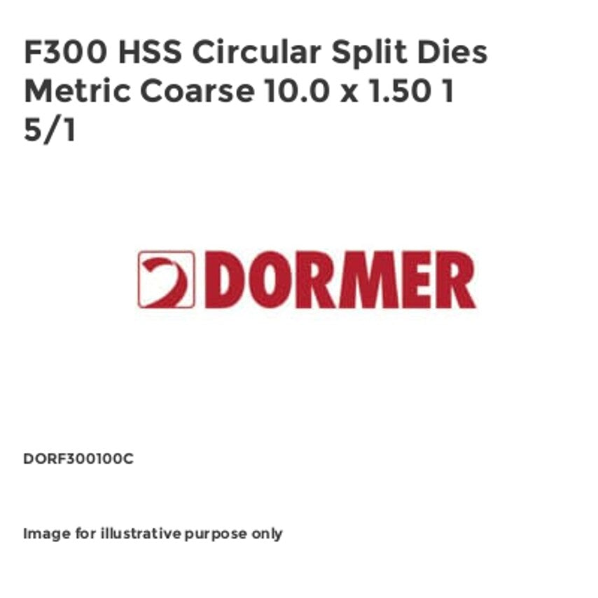 F300 HSS Circular Split Dies Metric Coarse 10.0 x 1.50 1 5/1 DORF300100C