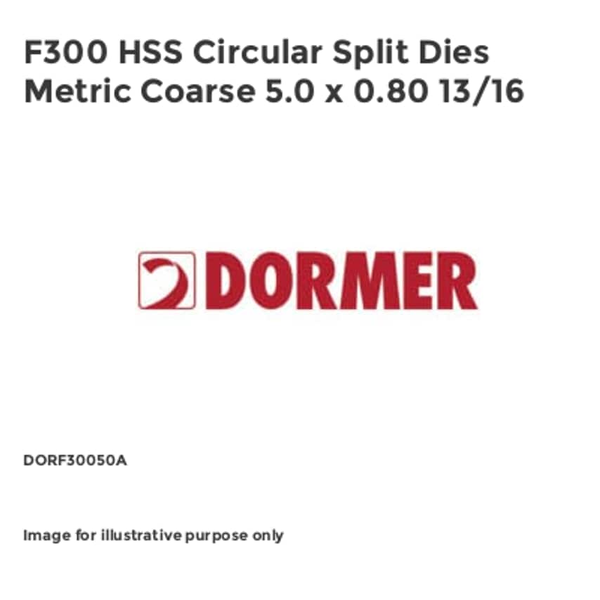 F300 HSS Circular Split Dies Metric Coarse 5.0 x 0.80 13/16