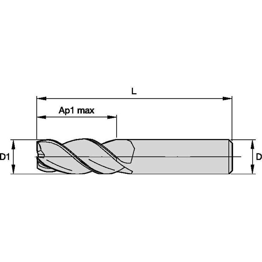 F3AA0300AWS45 Solid Carbide Drill Slot End Mill A D=3 Z=