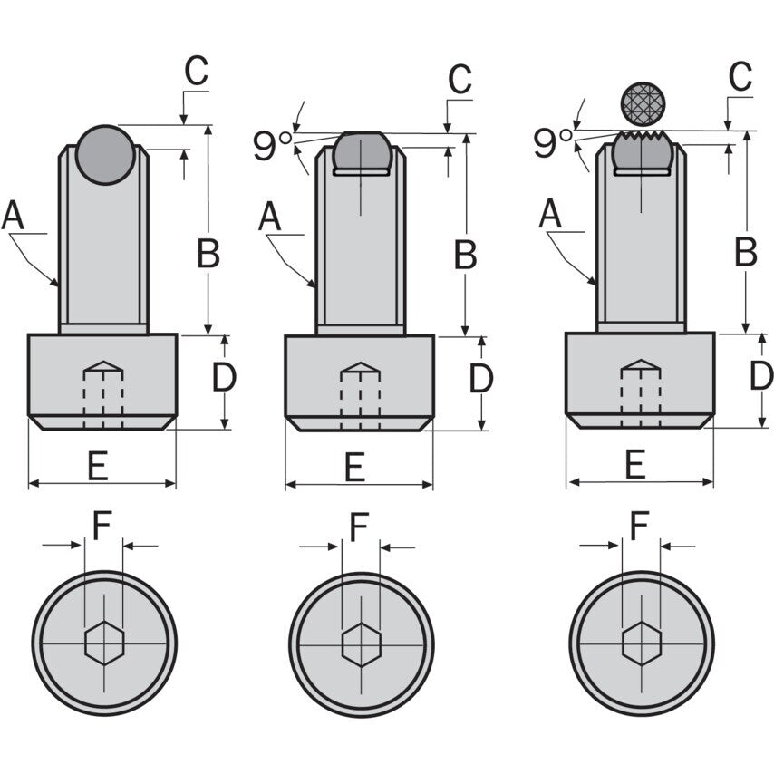 FC17 M12 x 65mm Dog Point Clamp Capacity Screw