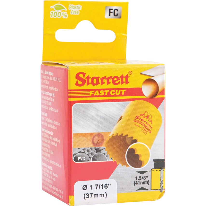 FCH0176 37mm (1.7/16") Hole Saw Bi-Metal Fast Cut Constant Pitch