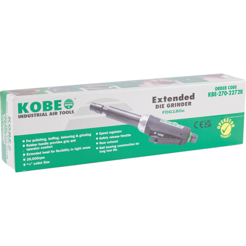 FDG180E Extended Spindle Inline Die Grinder with Composite Body and Speed Control 25, 000RPM