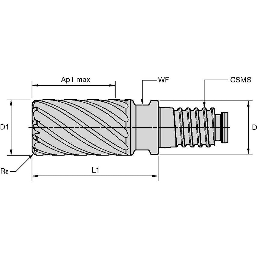FSDE0750Y15CQB End Mill DL RSM 15F 3/4XDL20X1