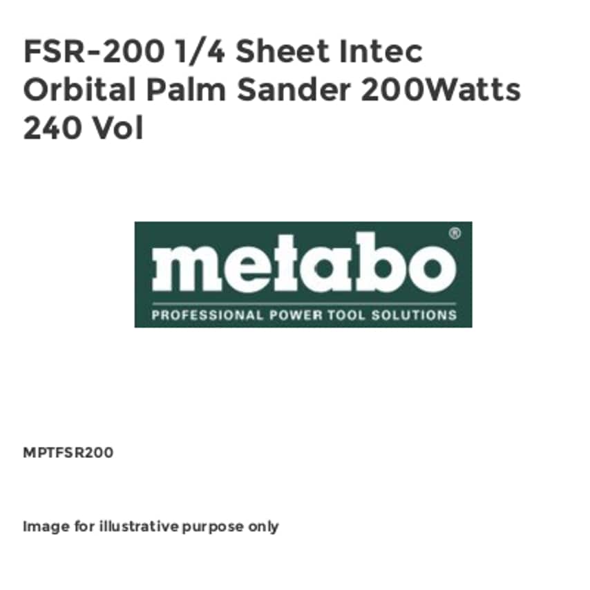 FSR-200 1/4 Sheet Intec Orbital Palm Sander 200Watts 240 Vol