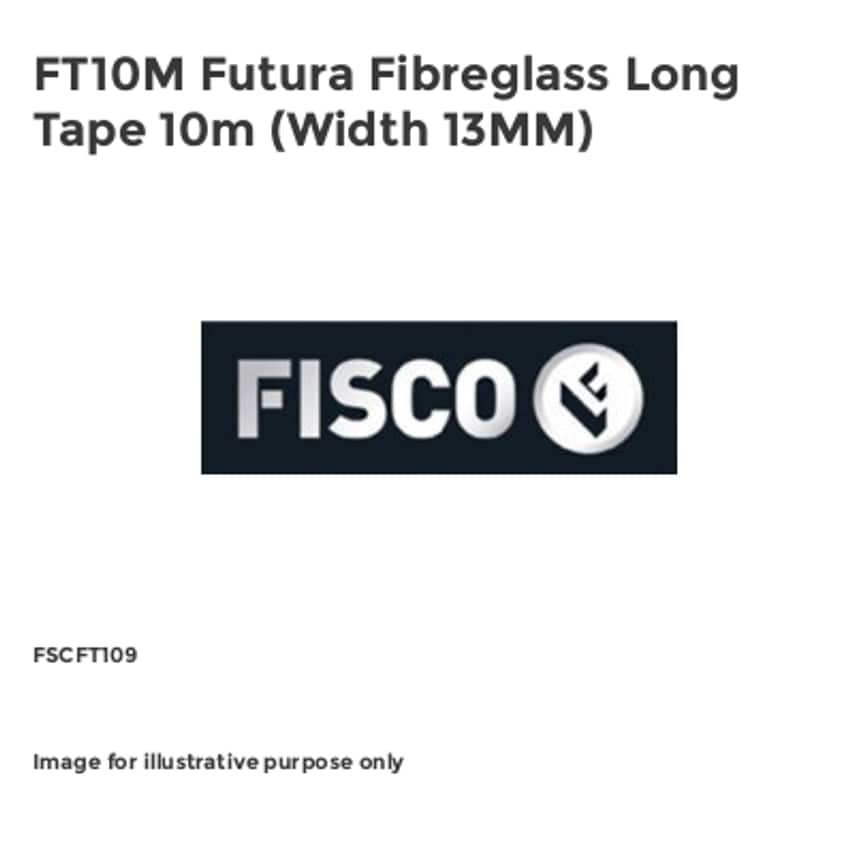 FT10M Futura Fibreglass Long Tape 10m (Width 13MM)