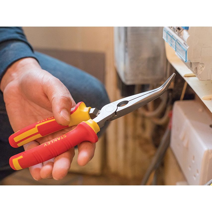 FatMax Bent Long Nose Pliers VDE 200mm STA084008