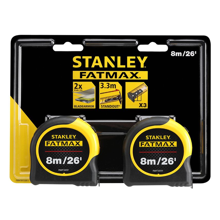FatMax Classic Tape Twin Pack 8m/26ft (Width 32mm) STA581558