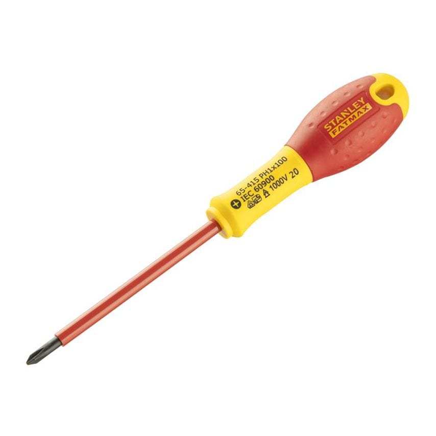 FatMax VDE Insulated Screwdriver Phillips Tip PH1 x 100mm STA065415